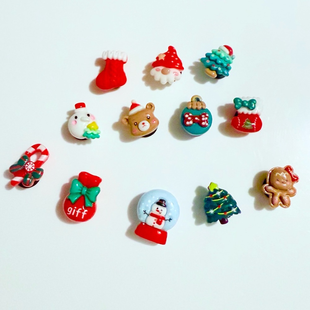 SALE NEW 12 Resin Christmas Croc Charms Jibbit Shoe Charm Disney Croc Charms